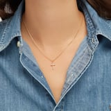 Diamond Cross Pendant Necklace 0.018ct Diamond