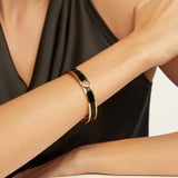 Gemstone Enamel Bangle Black Enamel, Labradorite & 18ct Gold Plated