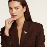 Dragonfly Brooch Green Enamel & 18ct Gold Plated