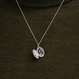 Oval Pearl Locket Necklace Mother of Pearl & Sterling Silver 925