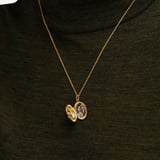 Oval Pearl Locket Necklace Pearl Cabochon & 18ct Gold Vermeil