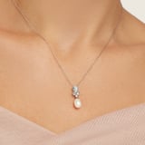 Floral Necklace Freshwater Pearl, 0.02ct Diamond