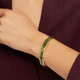 Enamel Bangle Racing Green Enamel & 18ct Gold Plated