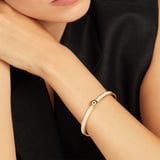 Thin Enamel Bangle Ivory Enamel & 18ct Gold Plated