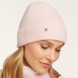 Pure Cashmere Beanie Hat Pale Pink Cashmere