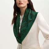 Lancashire Rose Silk Scarf Emerald Pure Silk