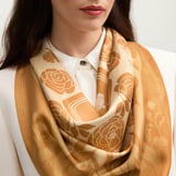 Lancashire Rose Silk Scarf Gold Pure Silk