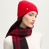 Pure Cashmere Beanie Hat Ruby Red Cashmere