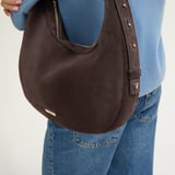 Soho Large Crescent Chocolate Suede