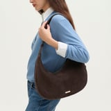 Soho Large Crescent Chocolate Suede