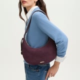 Soho Small Crescent Rich Claret Suede