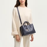 Midi London Tote Navy Pebble