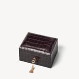 Watch & Cufflinks Box Deep Shine Amazon Brown Croc