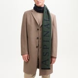 Bi-Colour Heavyweight Merino Wool Scarf Alpine Green & Navy Merino Wool