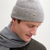 Pure Cashmere Beanie Hat Mid Grey Melange Cashmere
