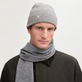Pure Cashmere Beanie Hat Mid Grey Melange Cashmere