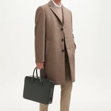Mount Street Laptop Briefcase Forest Green Saffiano