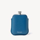 5oz Hip Flask with Leather Pouch Topaz Pebble