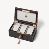 Three Piece Watch Box Deep Shine Amazon Brown Croc