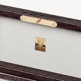 Three Piece Watch Box Deep Shine Amazon Brown Croc