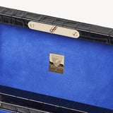 Three Piece Watch Box Deep Shine Black Croc