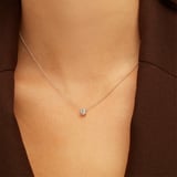 Floating Aquamarine Solitaire Necklace 0.47ct Aquamarine