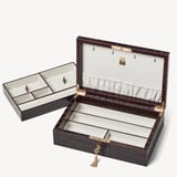 Savoy Jewellery Box Deep Shine Amazon Brown Croc