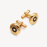 Enamel Button Cufflinks Navy Enamel & 18ct Gold Plated