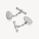 Bamboo Cufflinks White Topaz & Sterling Silver 925