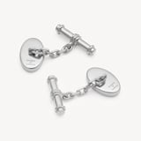 Bamboo Cufflinks White Topaz & Sterling Silver 925
