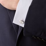 Diamond Faceted Oval Cufflinks 0.03ct Diamonds