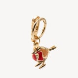 Robin Bag Charm & Keyring Red Enamel & 18ct Gold Plated