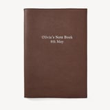 A4 Refillable Luxury Journal Tobacco Pebble with Soft Suede Lining