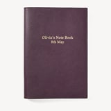 A4 Refillable Luxury Journal Fig Pebble with Soft Suede Lining