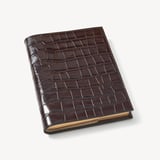 A5 Refillable Luxury Journal Amazon Brown Croc with Soft Suede Lining