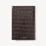 A5 Refillable Luxury Journal Amazon Brown Croc with Soft Suede Lining