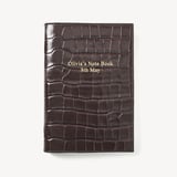 A5 Refillable Luxury Journal Amazon Brown Croc with Soft Suede Lining