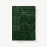 A5 Refillable Luxury Journal Evergreen Small Croc with Soft Suede Lining