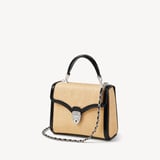 Midi Mayfair® Natural Raffia with Black Patent Trim