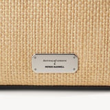 Midi Mayfair® Natural Raffia with Black Patent Trim