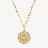 Libra Zodiac Pendant Necklace Libra in 18ct Gold Vermeil