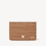 Slim Credit Card Holder Deep Shine Caramel Small Croc