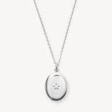 Oval Pearl Locket Necklace Mother of Pearl & Sterling Silver 925