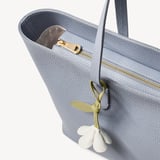Zipped East West Tote with Bee & Flower Charm Sky Blue Pebble