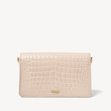 Eliza Clutch Soft Taupe Patent Croc