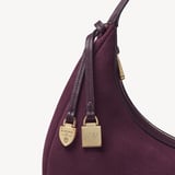 Soho Small Crescent Rich Claret Suede