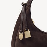 Soho Small Crescent Chocolate Suede