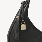 Soho Small Crescent Black Milled Pebble