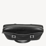 Slim Leather Briefcase Black Pebble