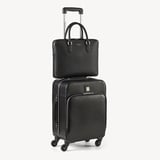 Slim Leather Briefcase Black Pebble